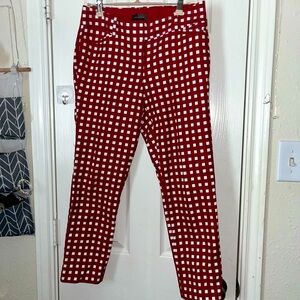 The Limited Red and White Checkered Ankle Pants